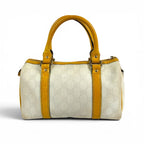 Gucci GG Supreme Mini Boston Bag Pouch Leather White Ivory — view 2