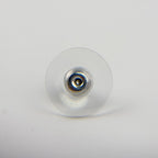 Chanel CC Logo Camellia Earrings Plated Black White Silver 06c Vintage — view 8
