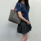 Hermes Double Sens 28 Tote Leather Gray Orange Vintage — view 2