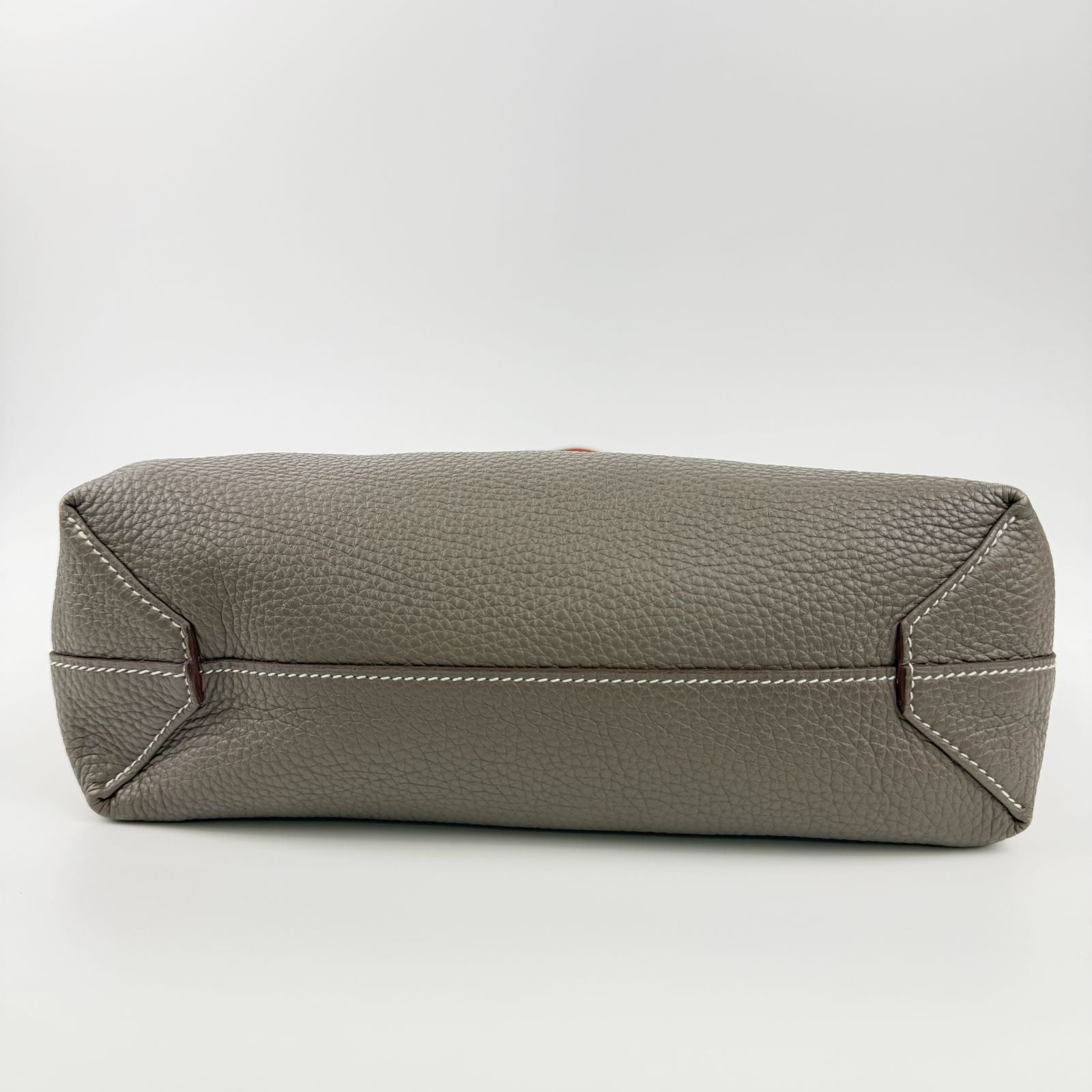 Hermes Double Sens 28 Tote Leather Gray Orange Vintage — view 7