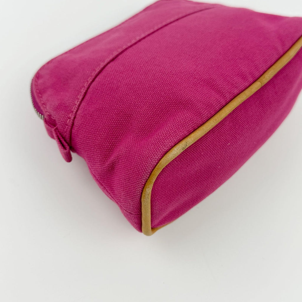 Hermes Bolide Pouch Logo Canvas Pink Vintage — view 9