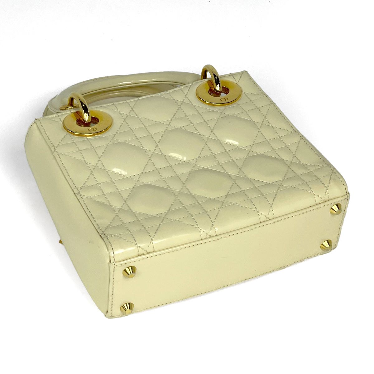 Dior Mini 2-Way Cannage Handbag Leather Cream — view 2