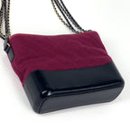 Chanel Gabriel de Large Hobo Chain CC Logo Felt Red Navy — view 2
