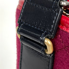 Chanel Gabriel de Large Hobo Chain CC Logo Felt Red Navy — view 4