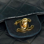 Chanel Quilted Double Flap Chain Shoulder Bag CC Logo Leather Black — view 4