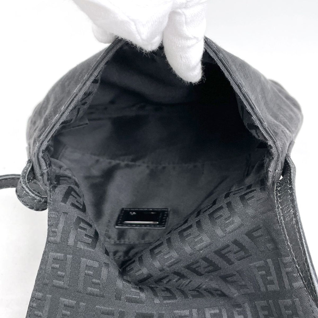 Fendi Zucchino Pattern Shoulder Bag Canvas Black — view 8