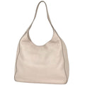 Prada Logo Shoulder Bag Leather Beige