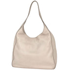 Prada Logo Shoulder Bag Leather Beige