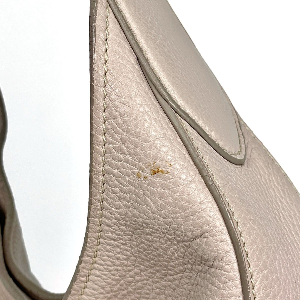 Prada Logo Shoulder Bag Leather Beige — view 5