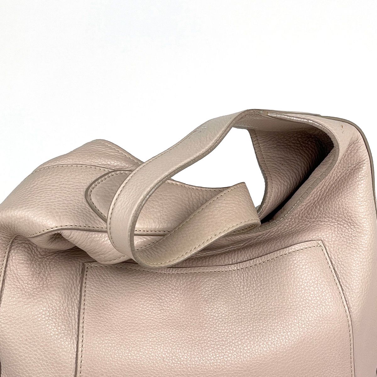 Prada Logo Shoulder Bag Leather Beige — view 9
