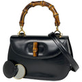 Gucci Bamboo Handbag 2-Way Vintage Leather Black