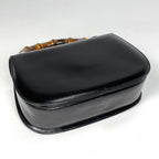 Gucci Bamboo Handbag 2-Way Vintage Leather Black — view 2