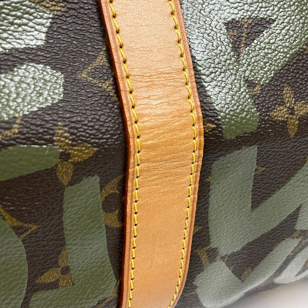 Louis Vuitton Keepall 50 Boston Bag Monogram Graffiti Khaki Brown — view 5