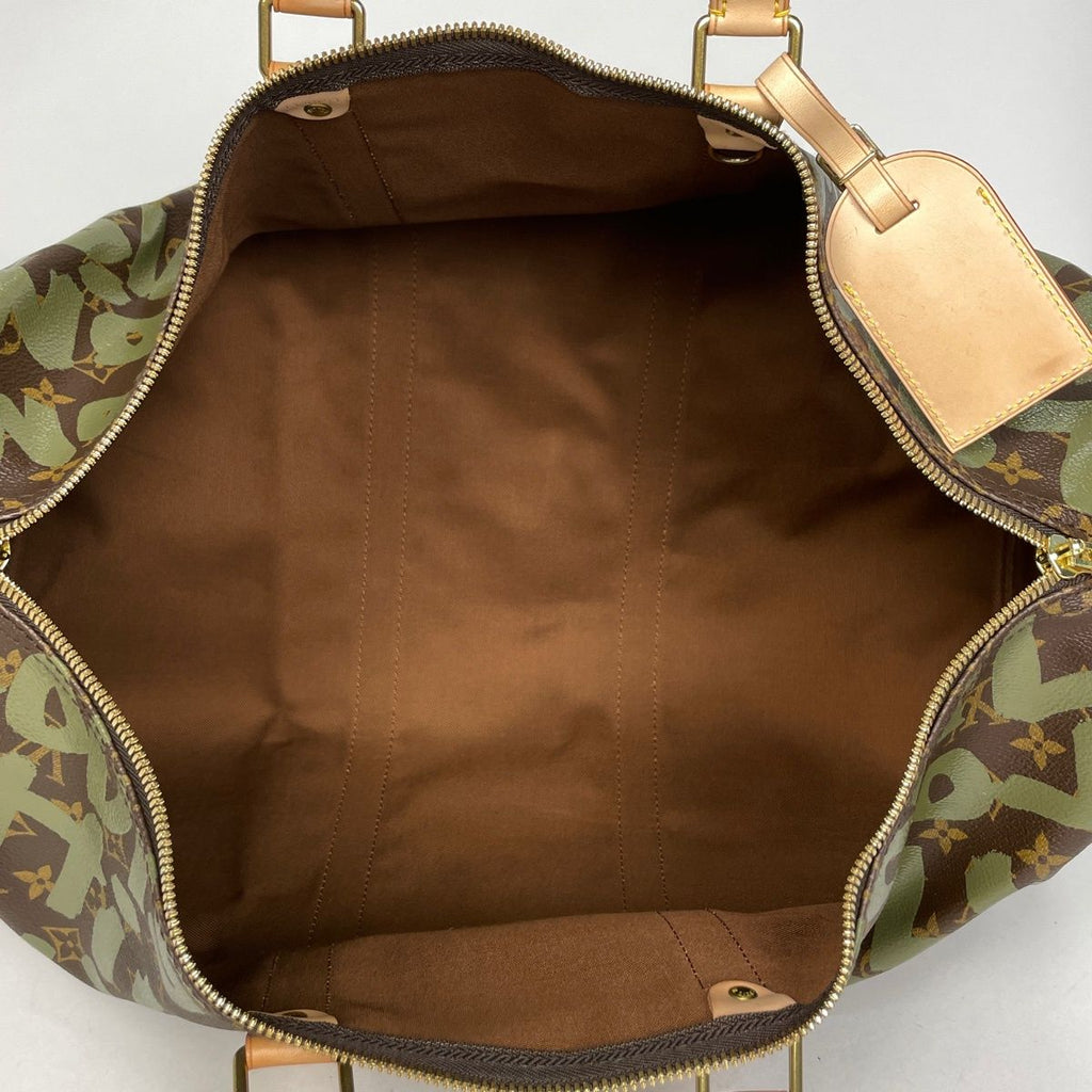 Louis Vuitton Keepall 50 Boston Bag Monogram Graffiti Khaki Brown — view 9