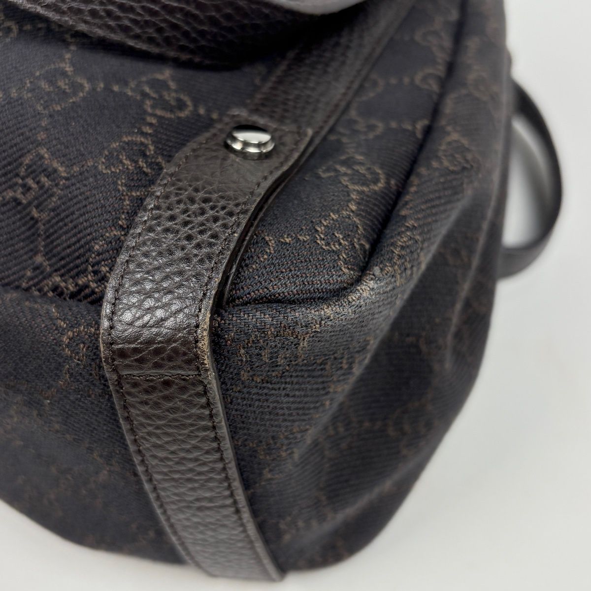 Gucci GG Pattern Tote Abbey Canvas Dark Brown — view 4