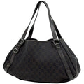 Gucci GG Pattern Tote Abbey Canvas Dark Brown