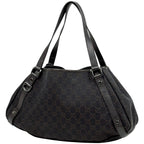 Gucci GG Pattern Tote Abbey Canvas Dark Brown