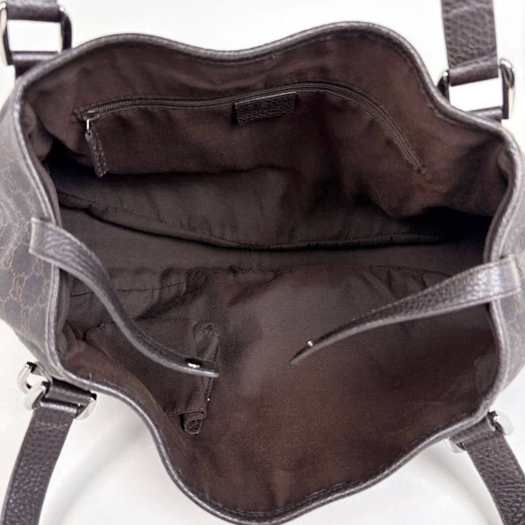 Gucci GG Pattern Tote Abbey Canvas Dark Brown — view 9