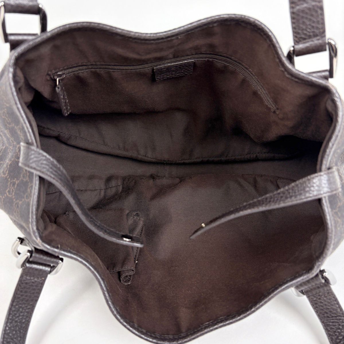 Gucci GG Pattern Tote Abbey Canvas Dark Brown — view 9