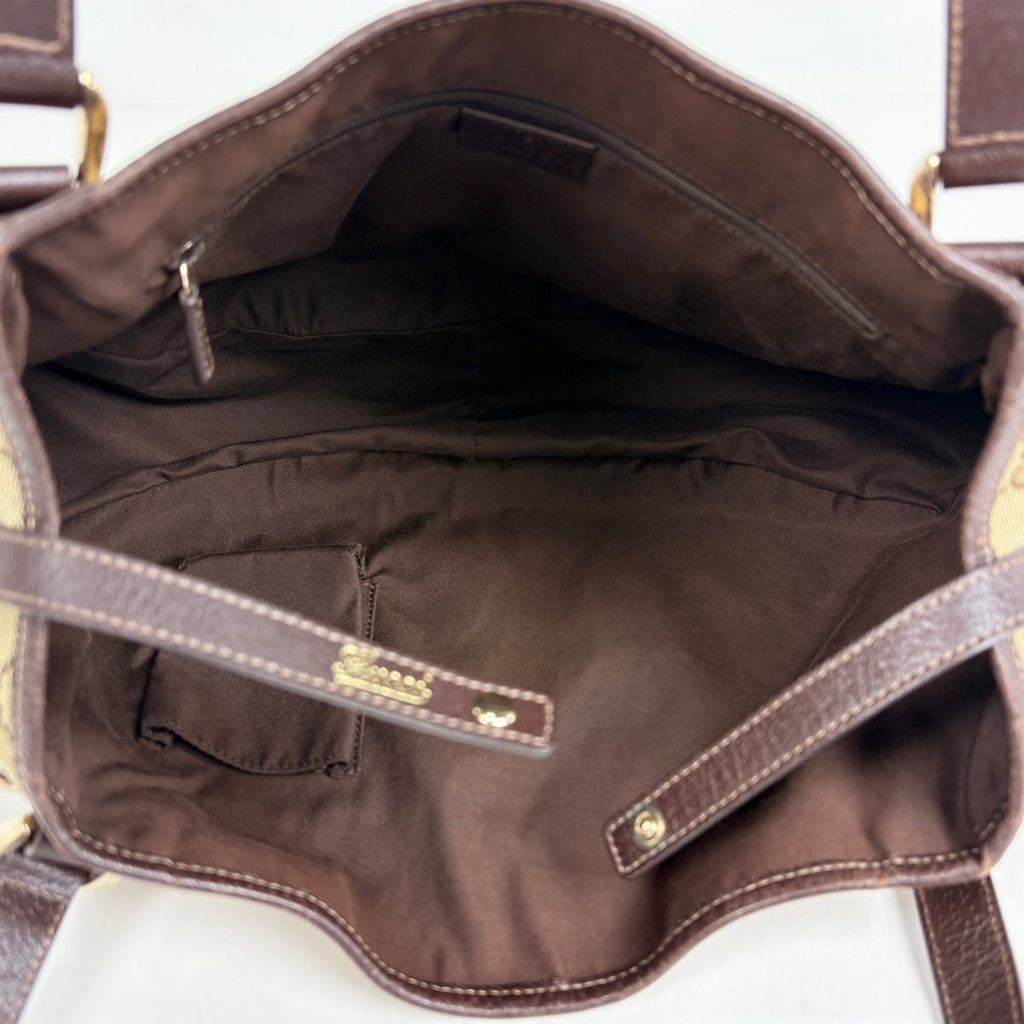 Gucci GG Pattern Shoulder Bag Tote Abbey Canvas Brown — view 7