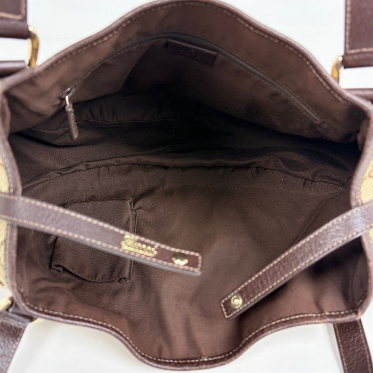 Gucci GG Pattern Shoulder Bag Tote Abbey Canvas Brown — view 7