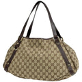 Gucci GG Pattern Shoulder Bag Tote Abbey Canvas Brown