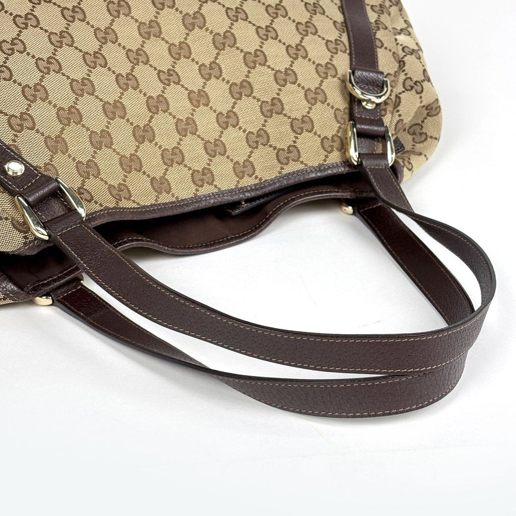 Gucci GG Pattern Shoulder Bag Tote Abbey Canvas Brown — view 6
