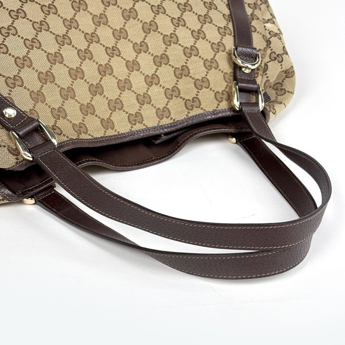 Gucci GG Pattern Shoulder Bag Tote Abbey Canvas Brown — view 6