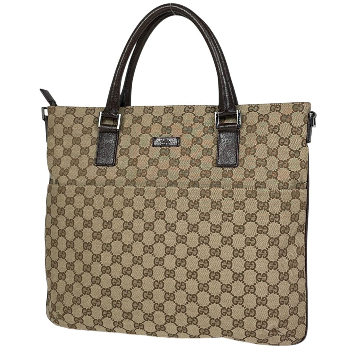 Gucci GG Pattern Tote Canvas Brown