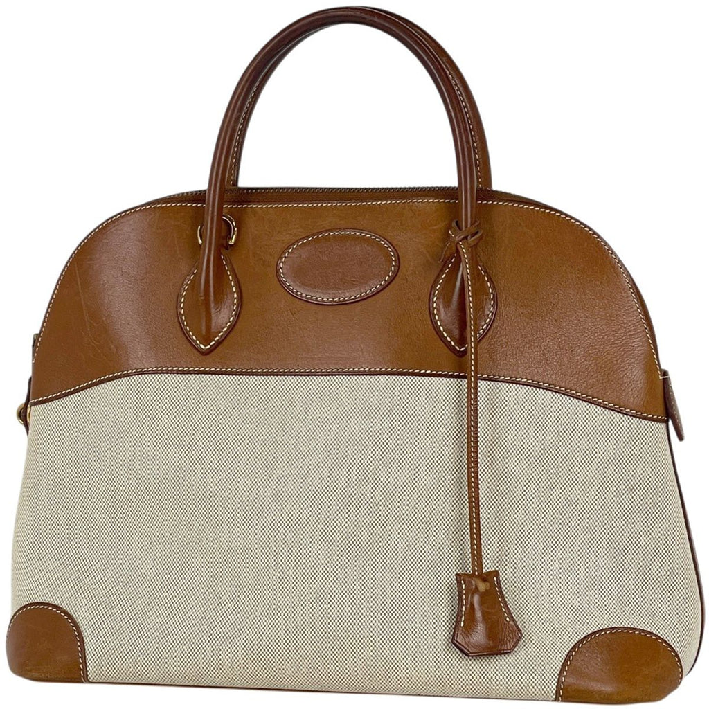 Hermes Bolide 35 Handbag Toile Ash Brown