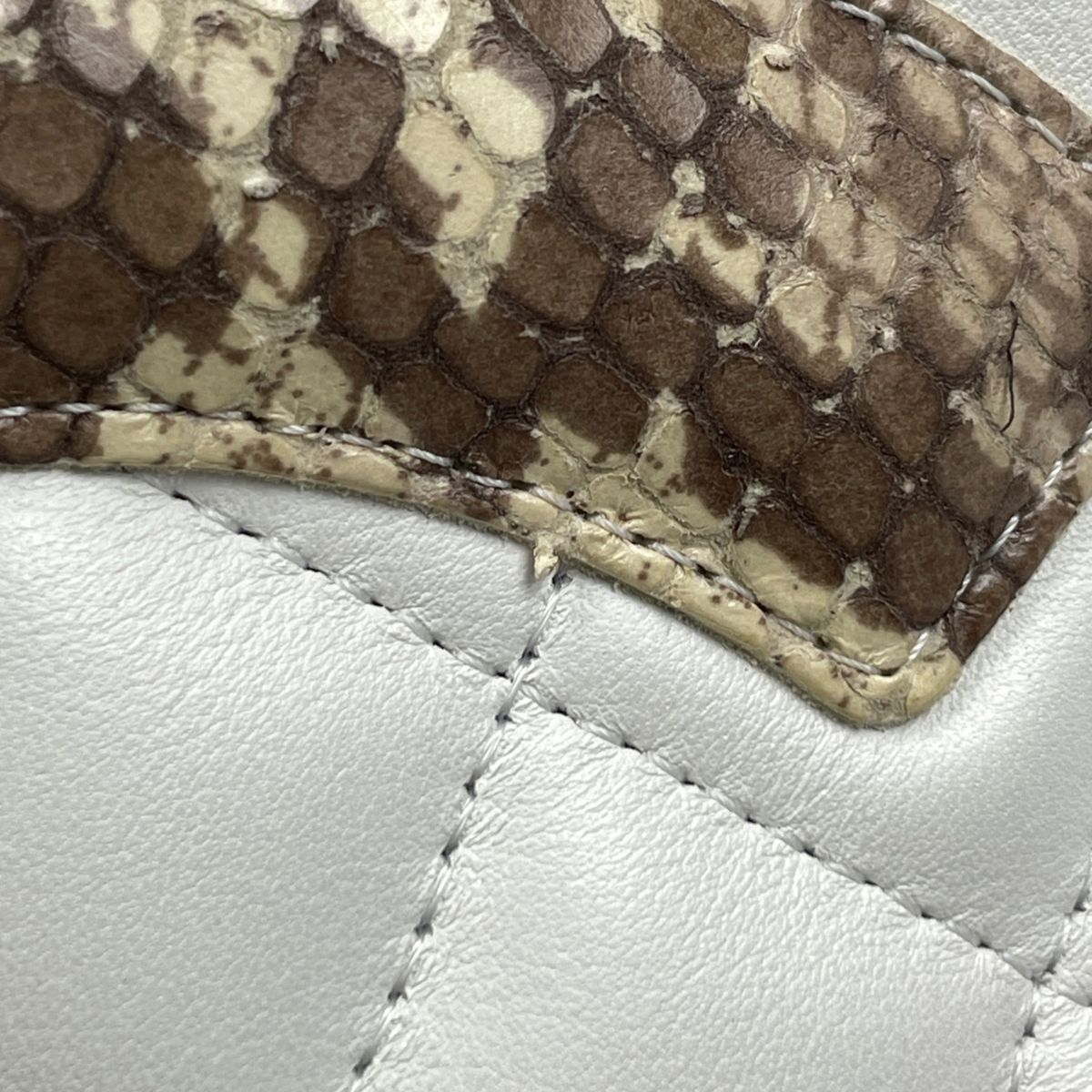 Chanel Cambon Line Tote CC Logo Handbag Leather White — view 5