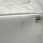 Chanel Cambon Line Tote CC Logo Handbag Leather White — view 4