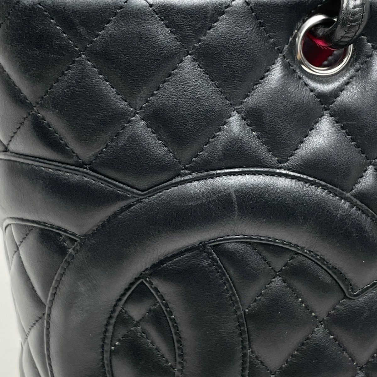 Chanel Cambon Line Large Tote CC Logo Shoulder Bag Leather Black — view 4