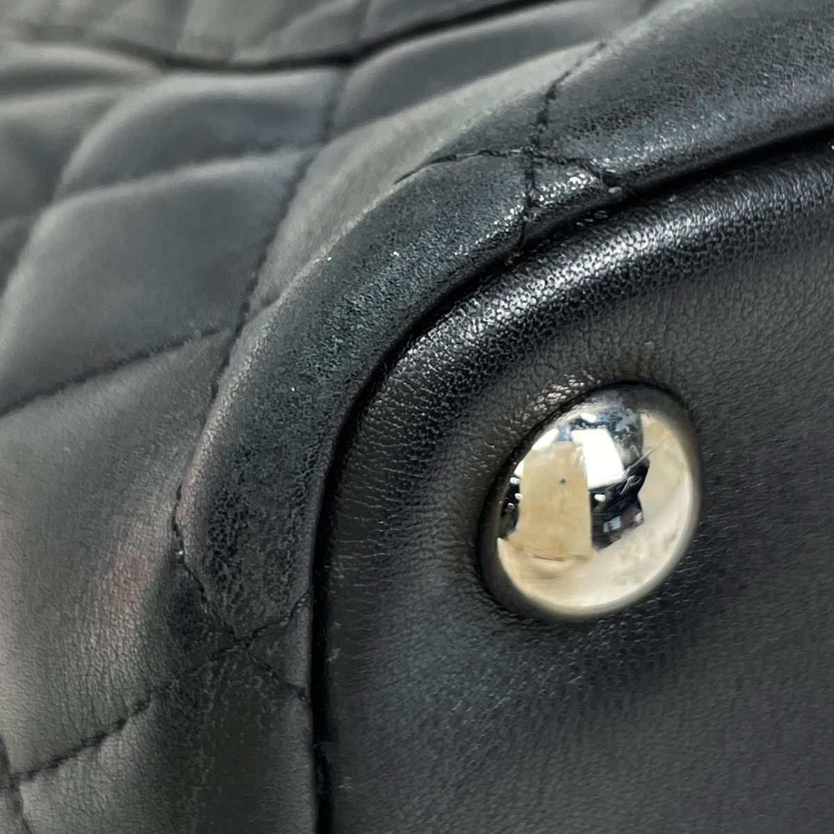Chanel Cambon Line Large Tote CC Logo Shoulder Bag Leather Black — view 3
