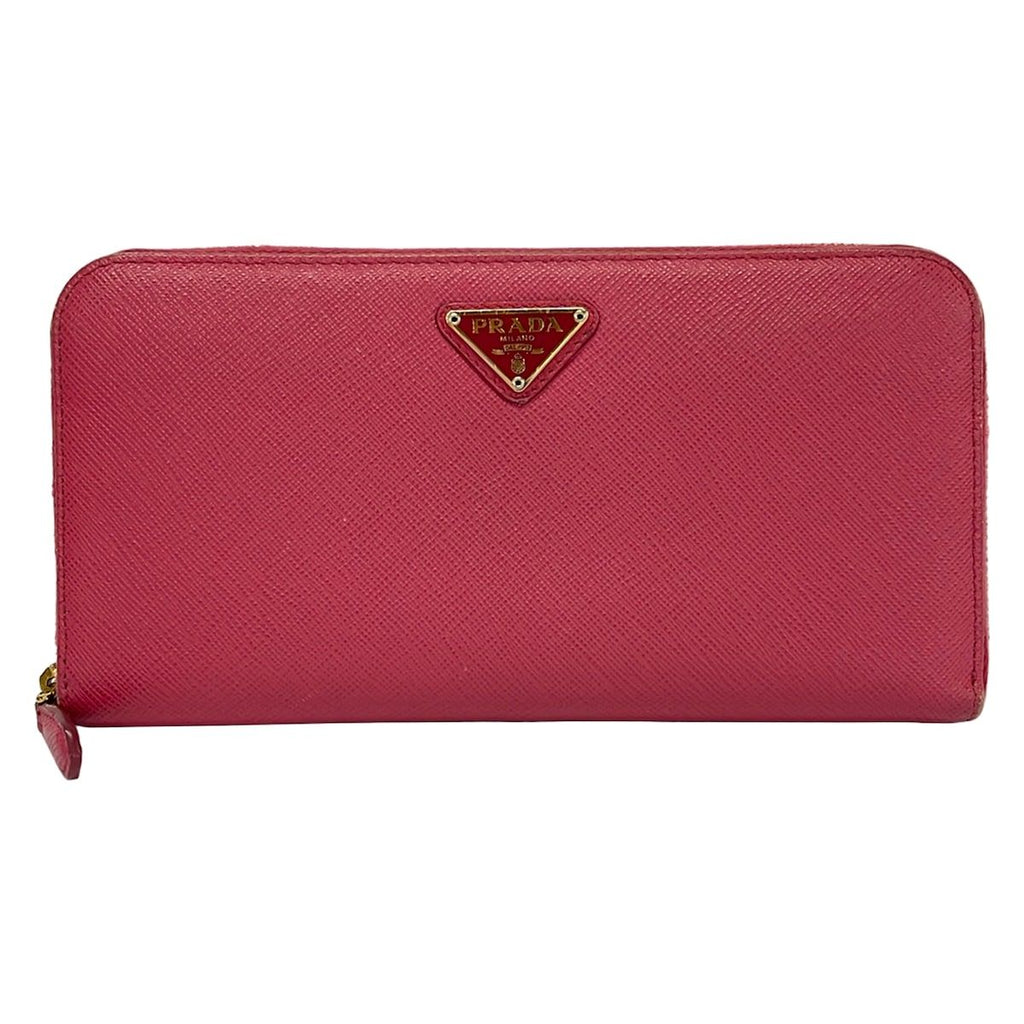 Prada Wallet Pink Zip Around Leather