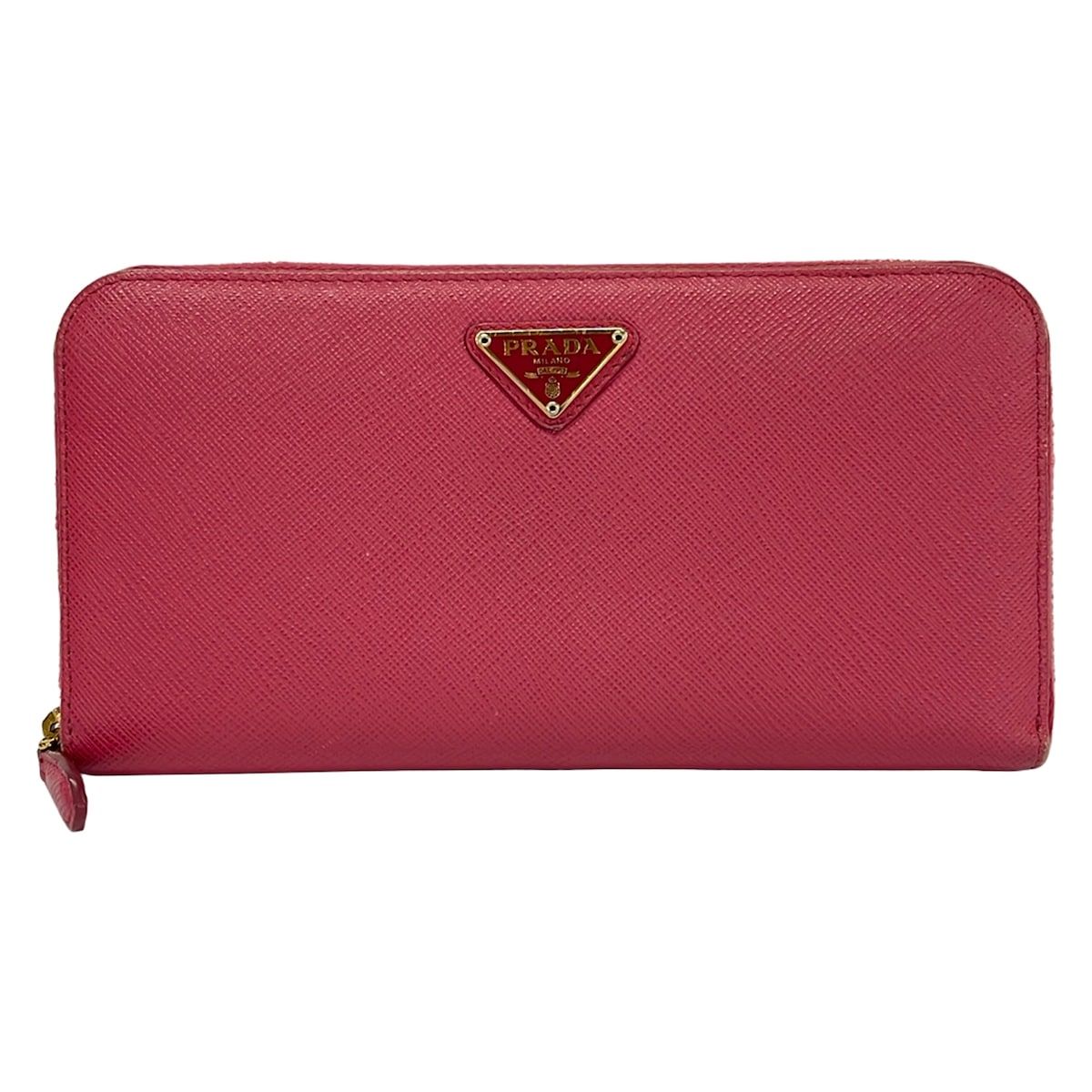 Prada Wallet Pink Zip Around Leather