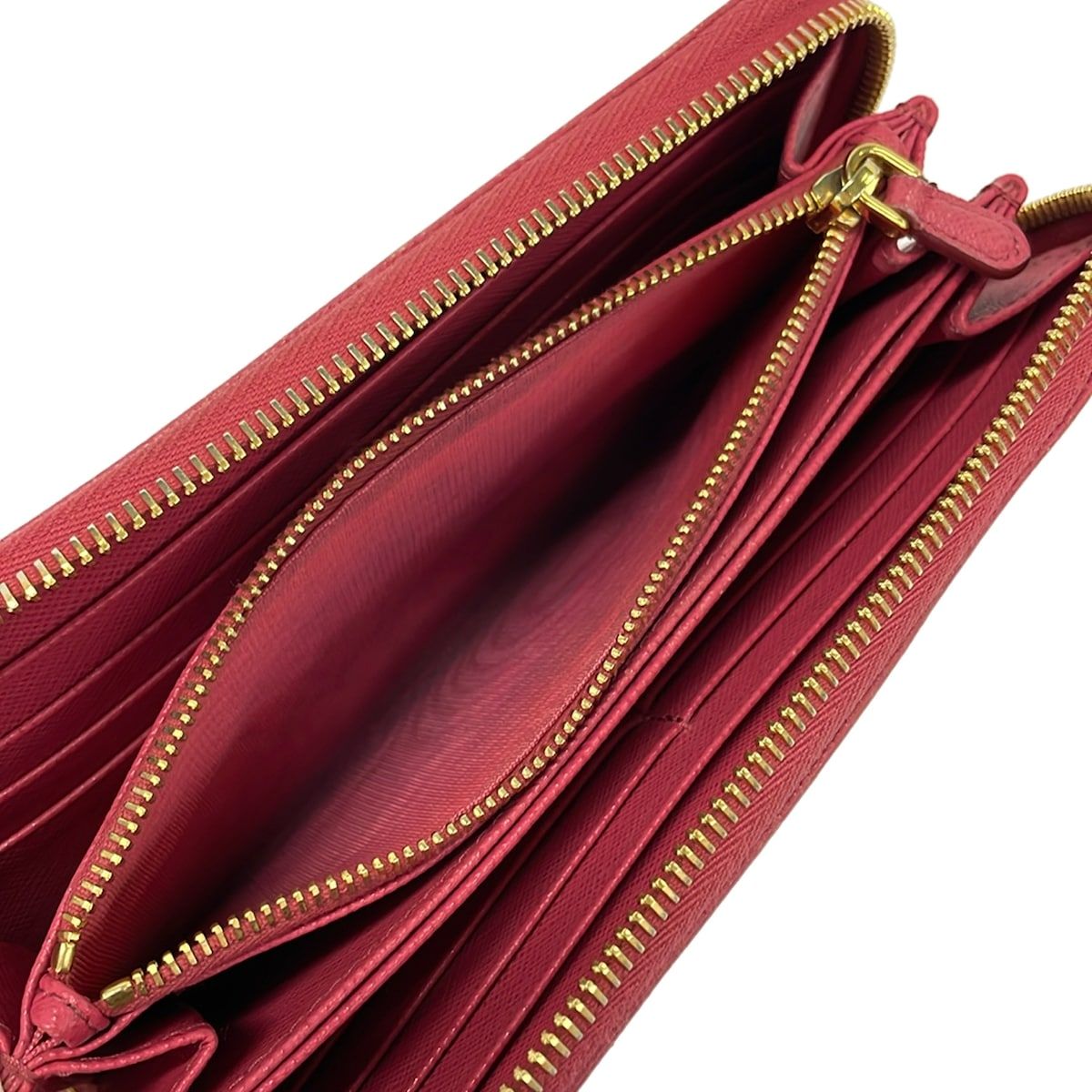 Prada Wallet Pink Zip Around Leather — view 4