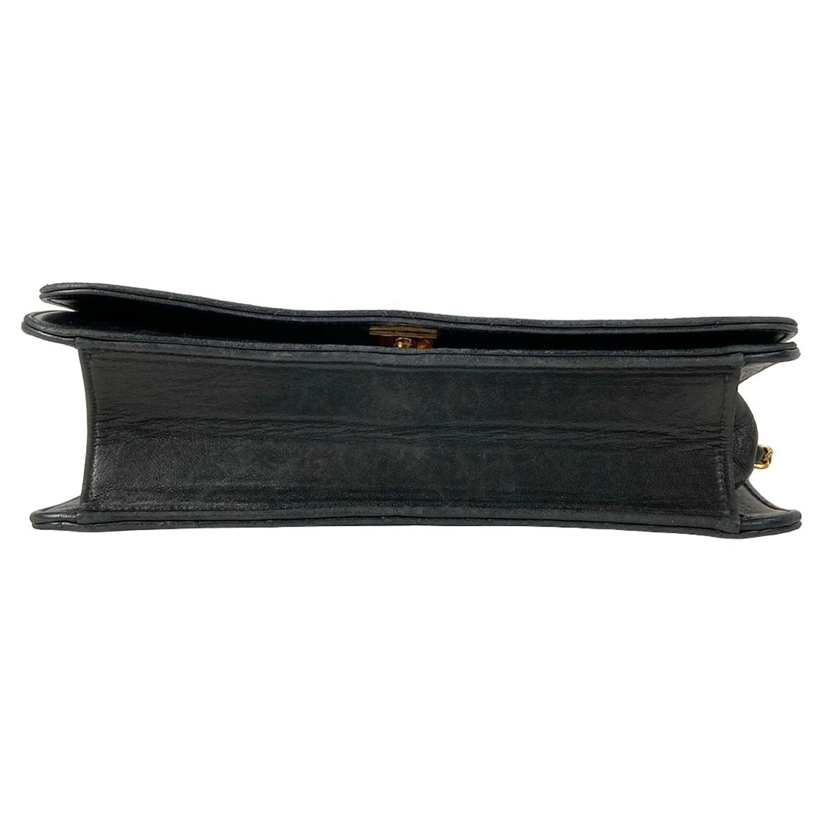 Chanel Shoulder Bag Single Flap Quilted Black Gold Chain Full Push Lock Lambskin — view 5