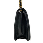 Chanel Shoulder Bag Single Flap Quilted Black Gold Chain Full Push Lock Lambskin — view 2
