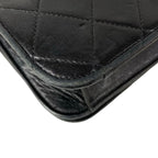 Chanel Shoulder Bag Single Flap Quilted Black Gold Chain Full Push Lock Lambskin — view 9