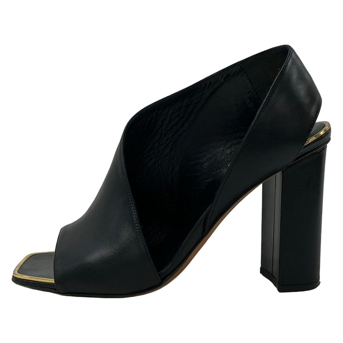 Celine Sandals 36 Black Open Toe Leather