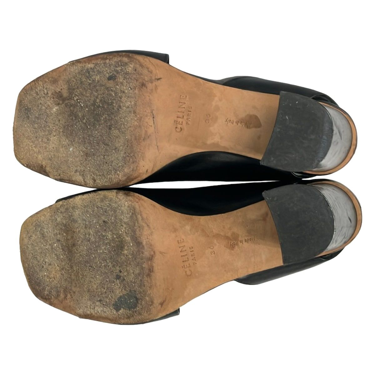 Celine Sandals 36 Black Open Toe Leather — view 4