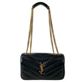 Saint Laurent Paris Shoulder Bag Loulou Small Black Chain Leather