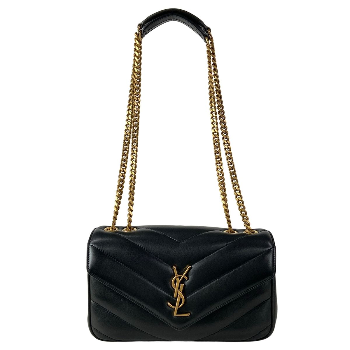 Saint Laurent Paris Shoulder Bag Loulou Small Black Chain Leather
