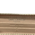 Saint Laurent Paris Wallet Monogram Full Zip Pink Beige Zip Around Leather — view 5