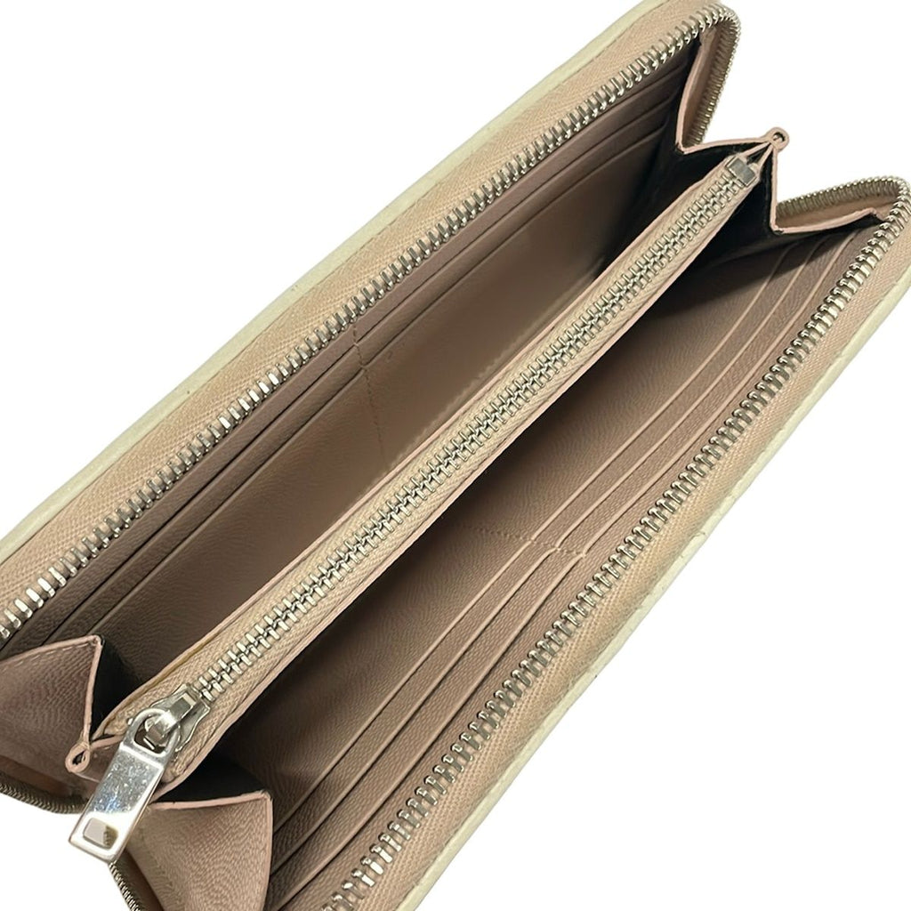 Saint Laurent Paris Wallet Monogram Full Zip Pink Beige Zip Around Leather — view 3