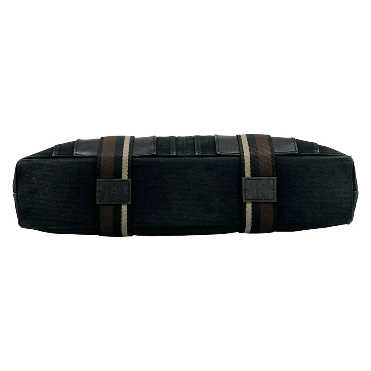 Hermes Tote Troca Horizontal MM Black Dark Brown Ivory Leather — view 5