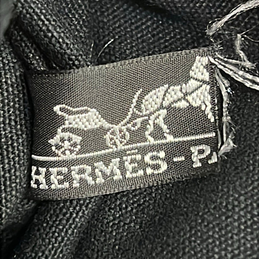 Hermes Tote Troca Horizontal MM Black Dark Brown Ivory Leather — view 8