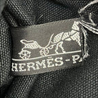 Hermes Tote Troca Horizontal MM Black Dark Brown Ivory Leather — view 8