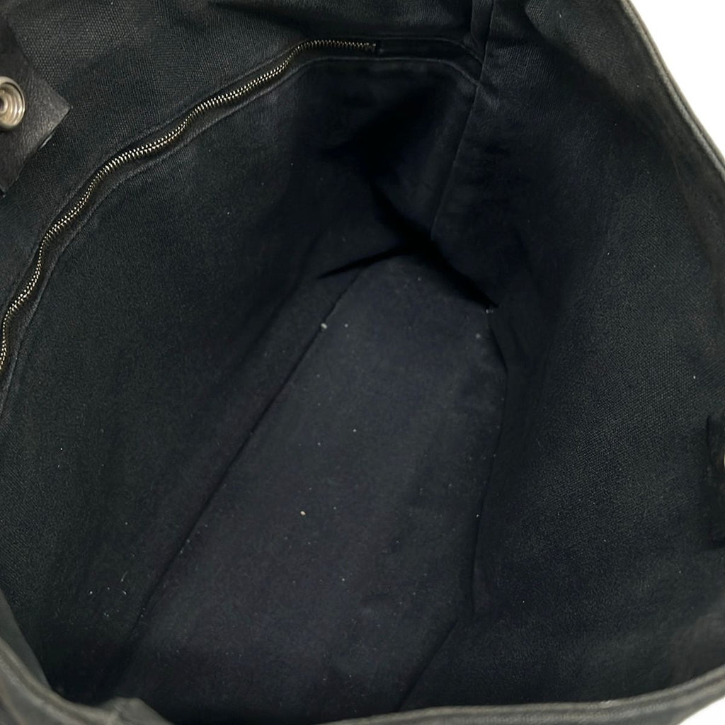 Hermes Tote Troca Horizontal MM Black Dark Brown Ivory Leather — view 7